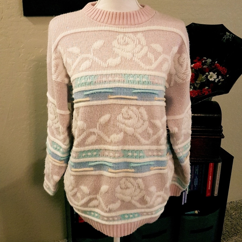 Vintage 80s Kawaii Pastel Sweater RARE
